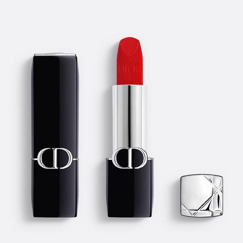 Dior Набор из двух помад: Яркая сине-золотая помада #999 3,4 г + Соблазнительный блеск для увеличения губ #018 6 мл
