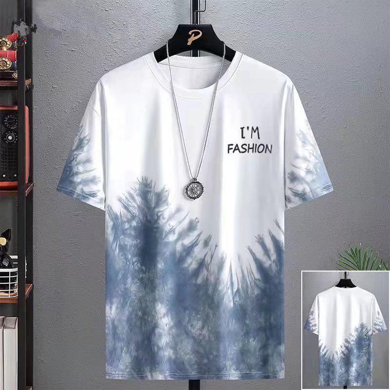 Футболка свободного кроя Gradient Summer Men's, модная повседневная с коротким рукавом