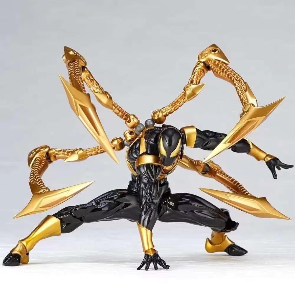 Revoltech Amazing Yamaguchi Железный Паук Фигурка Действия Питер Красный Золотой Статуя Модель Коллекционная Игрушка Для Детей Подарок