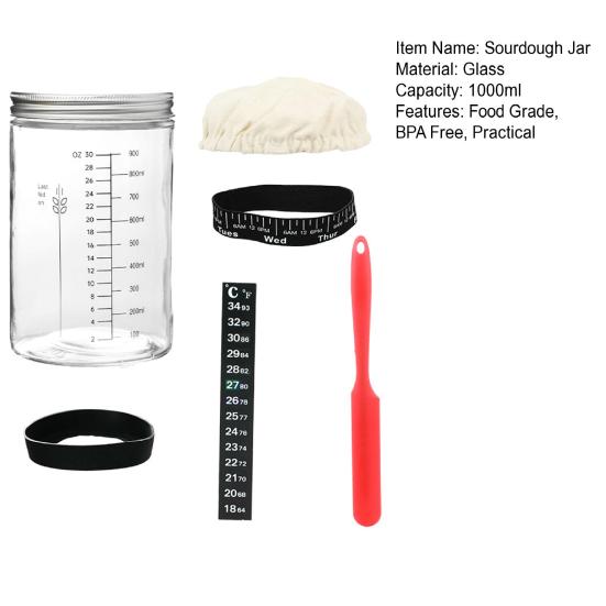 Стартовый набор Yousheng Sourdough с тканевым чехлом, большой емкости, без бисфенола А, многоразовые принадлежности для выпечки хлеба на закваске