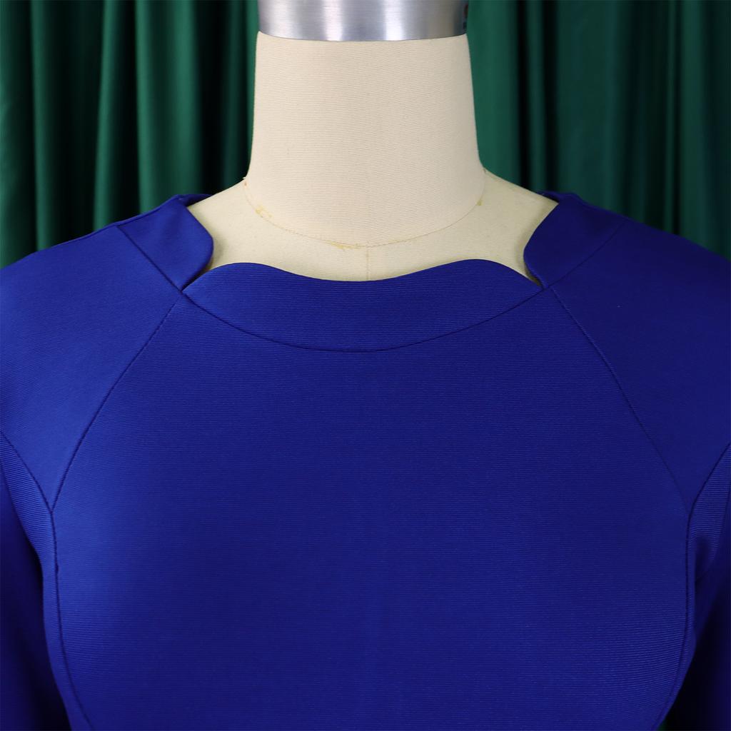 YYFS Женская мода на лето и весну, однотонное повседневное платье с коротким рукавом и квадратным воротником с высокой талией