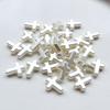30pcs Beautiful Beige Cross Straight Hole Beads Diy Jewelry Making Bracelet Necklace Earrings Decorative Beads