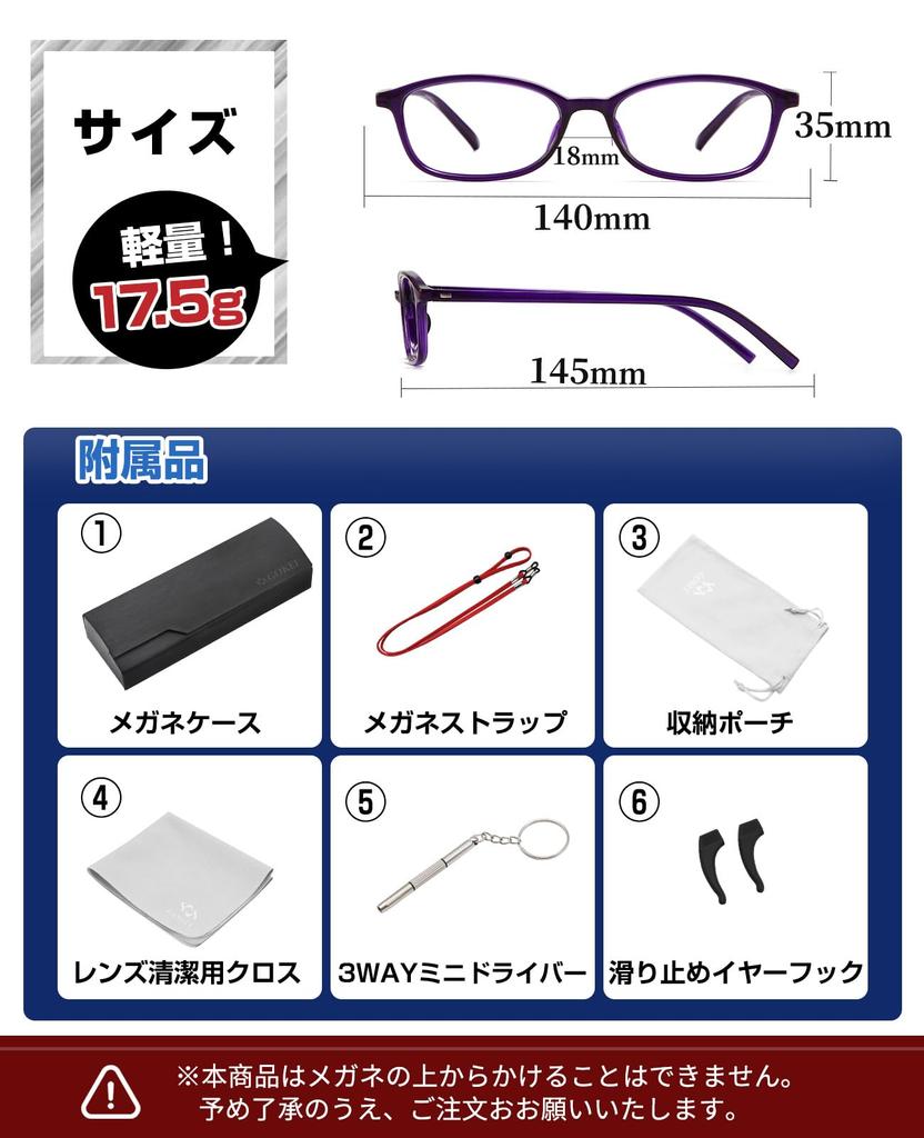 GOKEI Magnifying Glasses Loupe Glasses Loupe Lightweight Blue Light Cutting Mirror Glasses Looks Big Glasses Loupe Glasses Magnifying Glass Magnifying