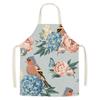 Льняной фартук с цветочным принтом, домашний интерьер, фартук с героями мультфильмов для детей и взрослых, женские фартуки, аксессуары для выпечки, кухонный фартук