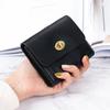 Women's Korean-Style Soft Leather Wallet: Slim, Solid Color with Buckle, Multi-Card Slots, Coin Clip, Ideal for Students.