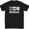 Eat Sleep Ski Repeat T-Shirt Funny Snow Vacation Hobby Gift Tee
