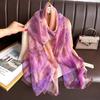 Silk Scarf for Women In Spring  Autumn and Winter  Middle-aged and Elderly Mothers Warm and Versatile  Super Large Scarf Literary Style Travel Scarf