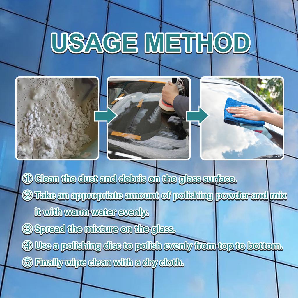Порошок для полировки стекла оксидом церия Окно Лобовое стекло Лобовое стекло Удалитель царапин Инструмент для ремонта Воск Полировальный пад Полировальный порошок