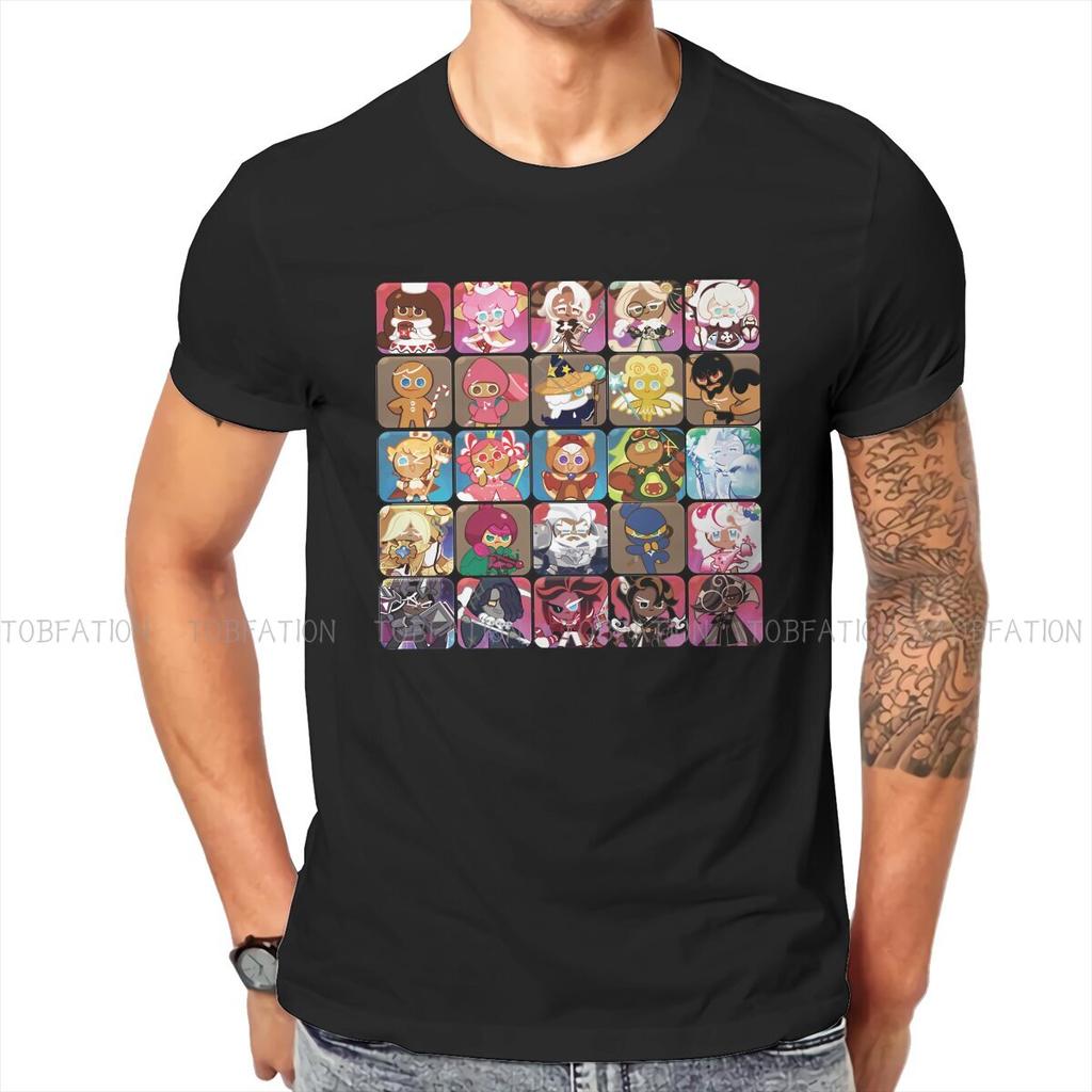 Cookie Run Kingdom Cookie Collection Tshirt Graphic Men Tops Vintage Summer Clothing Harajuku P