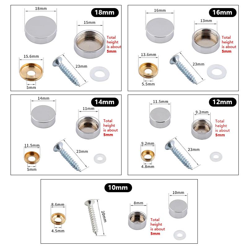12 комплектов болтов, крепление, стойки, крепления для рекламы, 10-18 мм, декоративные зеркальные гвозди, наборы заглушек для винтов