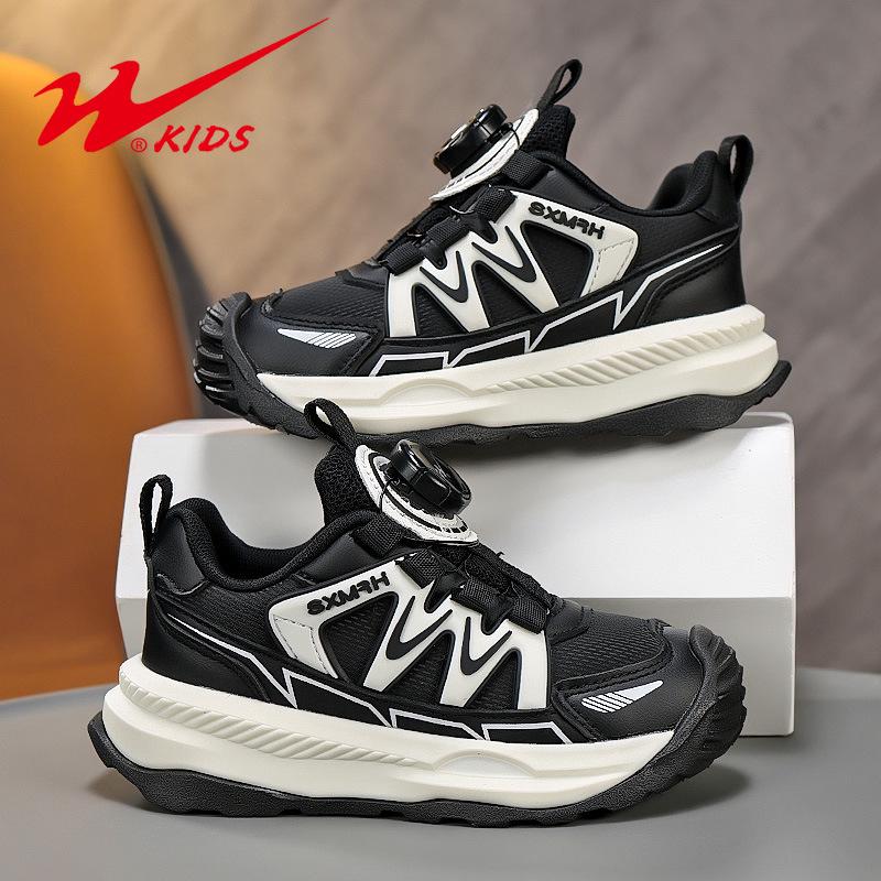 W.KIDS Multi-Color Fleece-Lined Sports Shoes with Fashionable Patchwork, Cool Buckle Design, Warm & Comfortable.