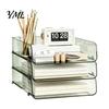 Stationery Storage Tray Clear Acrylic File Organizer Tray, 1/2/3/4/5 Tier Paper Ducument Document Holder Box, Stackable Office Supplies Desk Rack Box