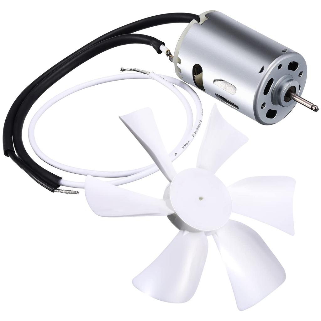 6" Replacement White RV Vent Fan Blade With 12V D-Shaft Motor, Compatible With Heng'S, Elixir, Ventline, Jensen