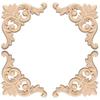 uxcell wood carving appliqué onlay 10x10 cm/3.9x3.9 in Unpainted small wooden corner flower carving decal mirror cabinet wall door chest dresser for