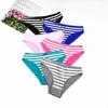 6 Pieces Women Cute Stripe Cotton Panties Comfort Sexy Underwear Panties Lovely Bow Female Underpants