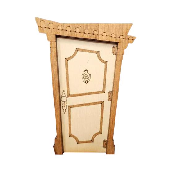 Мини деревянная дверь, дверь в виде сказочного домика, дверь в стиле ретро с микроландшафтным декором для поделок своими руками, миниатюрные книжные полки для сада