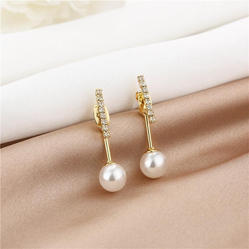 New Long Tassel Earrings, Rhinestone Butterfly Flower Pearl Stud Earrings, S925 Silver Post Slimming Dangle Earrings for Women
