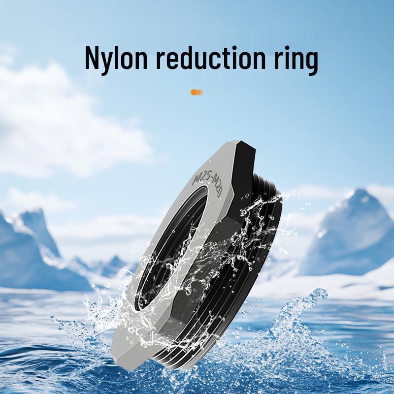 Nylon M-Type Metric Thread Bushing Adapter PA66 - Reducer Ring M32 to M25 to M20