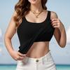 Women Solid Color Yoga Vest Sports Underwear Cup Bottom Shirt