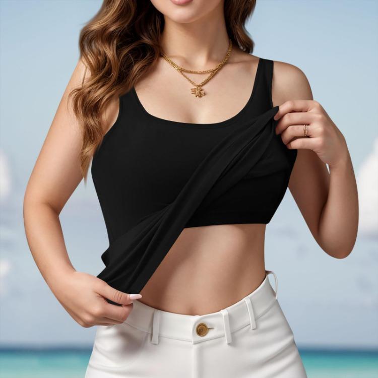 Women Solid Color Yoga Vest Sports Underwear Cup Bottom Shirt