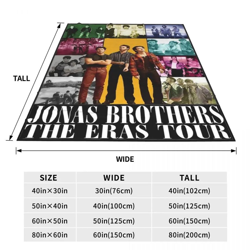 Винтажные пледы The Eras Tour Флисовые с принтом Jonas Brothers JB The Album Расслабляющий теплый плед для постели Дивана Одеяло