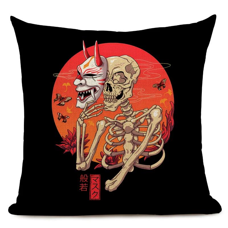Декоративная наволочка в японском стиле с милым японским чаем рамен, кошкой и осьминогом для домашнего декора