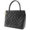 CHANEL Medallion Tote Tote Bag A01804 COCO Mark Matelasse black Caviar skin Women Used