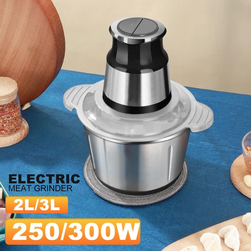 3/2л 250/300Вт 2 Скорости Электрические Мясорубки Измельчитель Мяса и Овощей Нержавеющая Сталь Измельчитель Ломтерезка Кухонный Комбайн Колбасница
