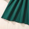 7-12Y Girls' Children's Suit Children's Dress Summer Skirt New Solid Colour Splicing Sleeve Princess Skirt