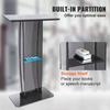 VEVOR Acrylic Podium, 119 cm Tall, Acrylic Podium Stand with Wide Reading Surface & Storage Shelf