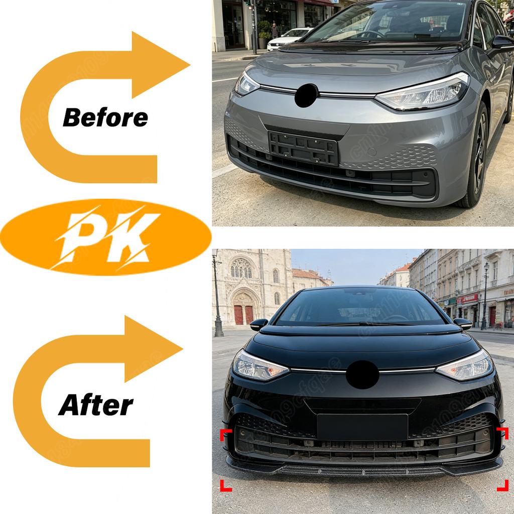 For VW ID.3 ID3 2019 2020 2021 2022 Automobile Front Bumper Lip Car Front Chin Spoiler Spoiler Body Decorate Modification Kit