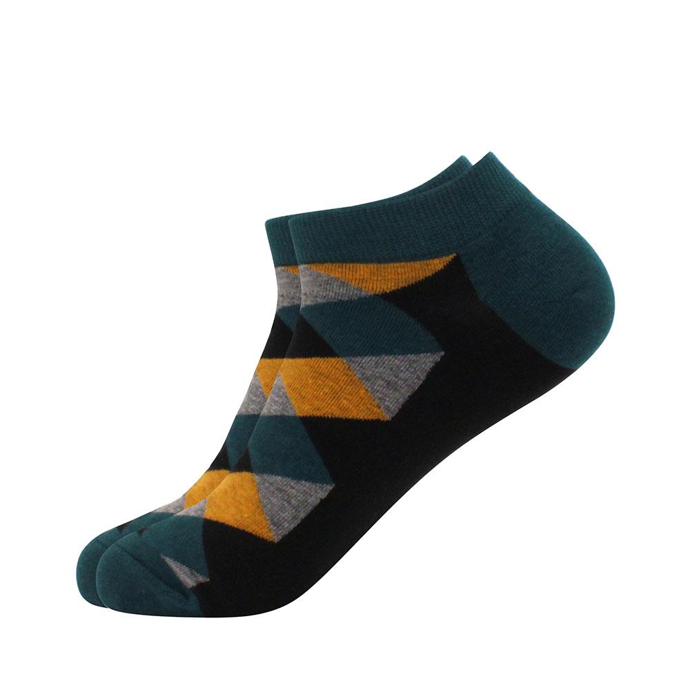 Носки мужские, новейший дизайн, короткие летние носки, качественные деловые, с геометрическим узором, цветные, мужские хлопковые носки