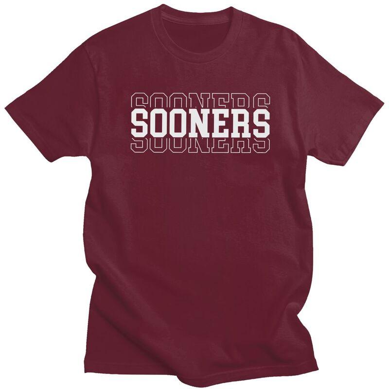 Игровой день Sooners Футболка Оклахома для мужчин Футболка Повседневная Уличная одежда Футболка с коротким рукавом Приталенная одежда Подарок