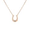 Barzaz Horseshoe Necklace for 10K Pink 10K Gold Women, Diamond, Gold, Horseshoe, K10,