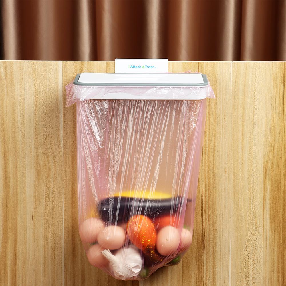 Bag Carrier Rubbish Bag Holder Attach-A-Trash Hanging Kitchen Waste Bin Cupboard Rubbish Bracket