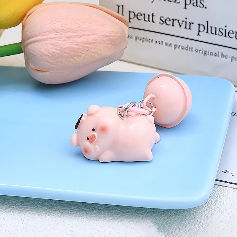 Multifunctional Three Dimensional Pink Pig Keychain Keyring Decorative Bag Pendant Pig Keychain Backpack Pendants