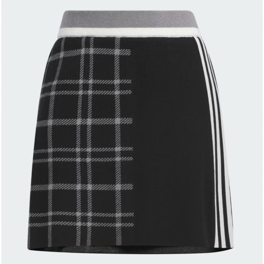 Adidas Golf 24fw Women S SeaSonal Skirt Fulley faShion 3S Checked Skirt iS4757 Black