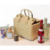 Сумка-корзинка для пикника - сумка для ланча из натурального тростника с ручкой из сухого травяного материала, сумка из водного гиацинта для фруктов и овощей - натуральный цвет (Средняя)