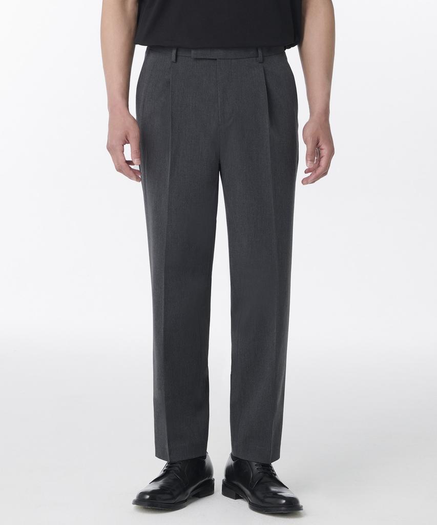 MUSINSA STANDARD Recycled One-Tuck Relaxed Tapered Hidden Banding Crop Slacks 2-Pack