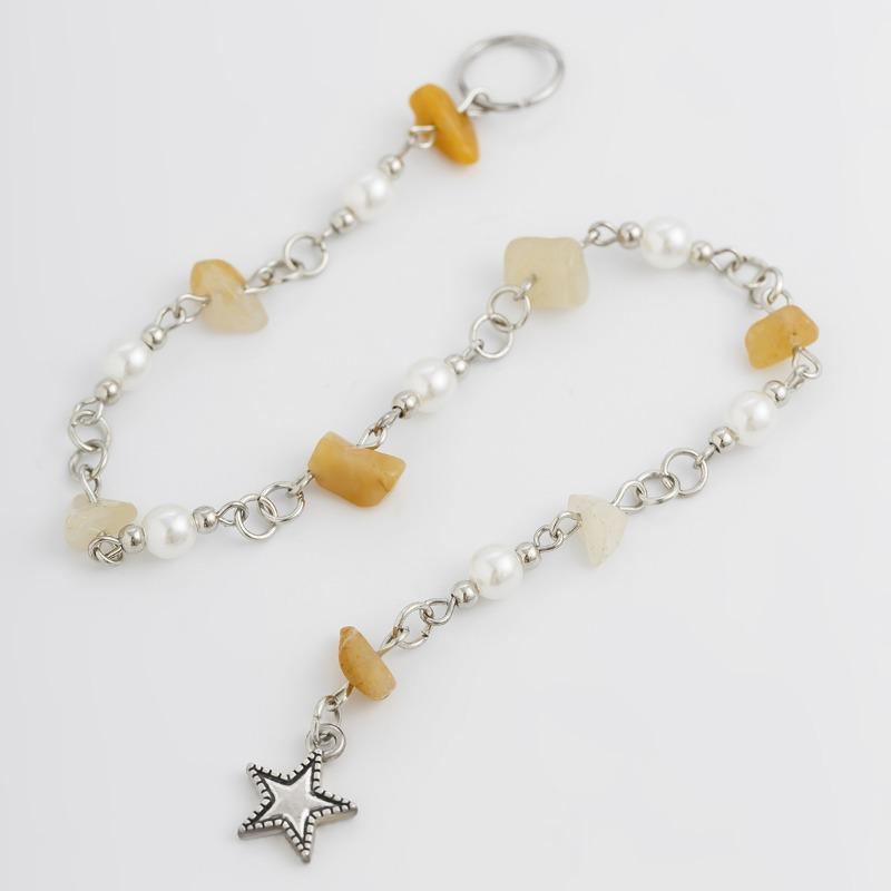 Красочные цепочки с косами в стиле панк из натуральных камней, кольца для волос для девочек, кулон в виде лунных звезд, искусственный жемчуг, бисер, повязка на голову с кисточками, украшения для волос, аксессуары