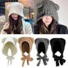 Bear Ear Beanie Cap Knit Ear Muff Hat for Girls Y2K Women Windproof Ear Flap Skull Hat for Outdoor Activity Casual Hat