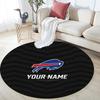 Custom Name Buffalo Bills Round Area Rug,Carpet Rug for Living Room Bedroom Sofa Playroom Decor,Non-slip Floor Mat