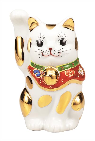 Kutani Ware Iwataya 4 with Gold No. Maneki-neko (beckoning Cat) Spots, K9-1577