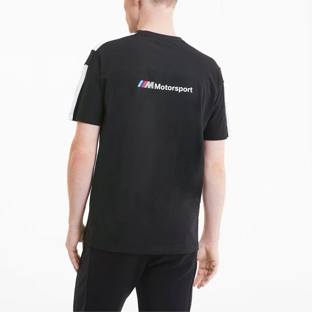 Puma X BMW Motorsport T7 Модная футболка с цветовыми блоками, круглым вырезом, коротким рукавом, в гоночном стиле, мужские топы 597993-01