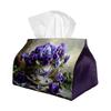 1pc Party Tissue Box, Vintage Still Life Floral Design, Versatile Tissue Holder, Purple Pansy Flower Tea Cup, Outdoor Event Supplies, Daily Desktop Ti
