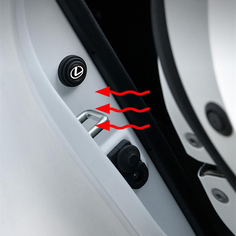 NOIS8 Car Door Shockproof Gasket Shock Absorbing Buffer Pad Sticker Tire Valve Cap For Lexus F Sport ES LM GS IS NX RX LX IS250 IS430