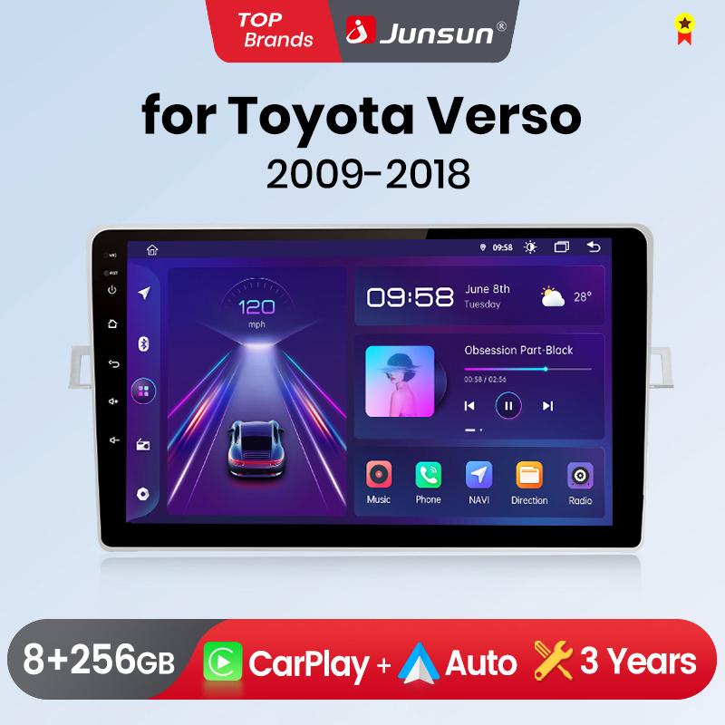 Junsun CarPlay Android Auto Car Radio for Toyota Verso R20 2009 2011 2012-2018 GPS Intelligent Systems Multimedia Car Radio