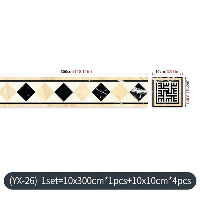 Съемный бордюр для пола, самоклеящиеся наклейки на плитку, пилинг-палка для гостиной, водостойкий настенный декор, линии, наклейки для кухни, ванной комнаты