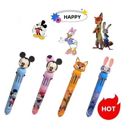 MINISO Мультяшные персонажи Аниме Мультфильм Креативная нажимная десятицветная шариковая ручка Студенческие школьные принадлежности Праздничный подарок