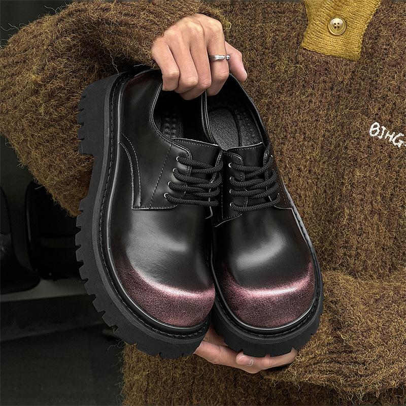 Paris Big Head Mickey Derby Shoes Men's Commuting Height Increase Dress Casual Leather Shoes Men's Shoes 14702-J